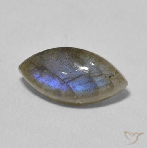 Labradorite Multicolore naturale da 4.91 ct, Taglio marquise, Traslucido
