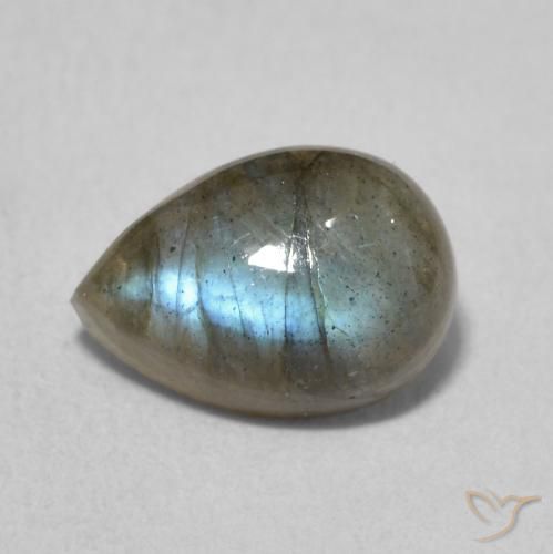 2.21ct Naturale Multicolore Labradorite, Forma a pera, Traslucido
