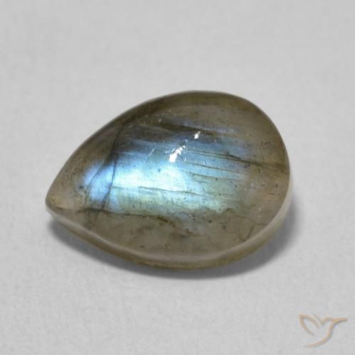 2.55ct Naturale Multicolore Labradorite, Forma a pera, Traslucido
