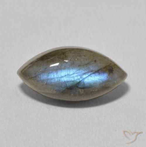 5.37ct Naturale Multicolore Labradorite, Taglio marquise, Traslucido