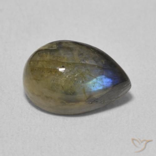 Labradorite Multicolore naturale da 2.31 ct, Forma a pera, Traslucido