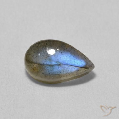 1.05ct Naturale Multicolore Labradorite, Forma a pera, Traslucido