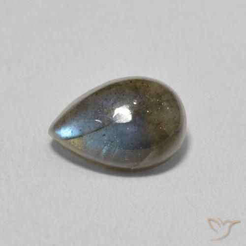 2.18ct Naturale Multicolore Labradorite, Forma a pera, Traslucido