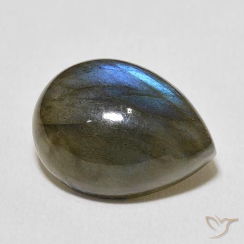 9.42ct Naturale Multicolore Labradorite, Forma a pera, Traslucido