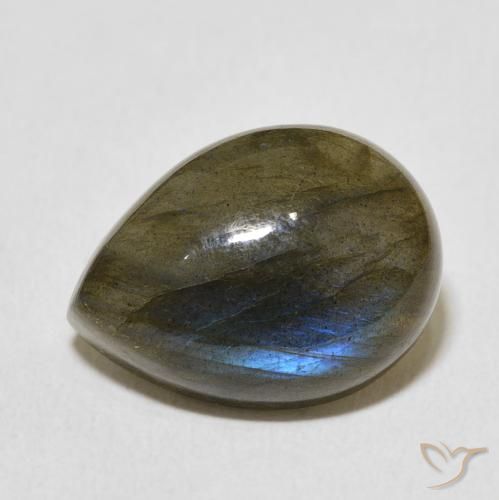 Labradorite Multicolore naturale da 9.42 ct, Forma a pera, Traslucido