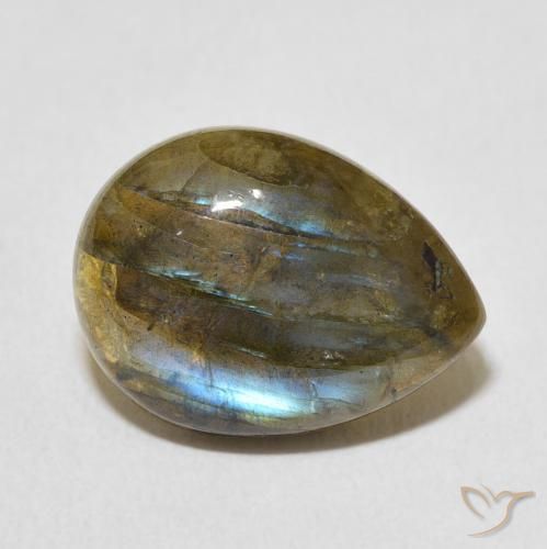 Labradorite Multicolore naturale da 8.07 ct, Forma a pera, Traslucido