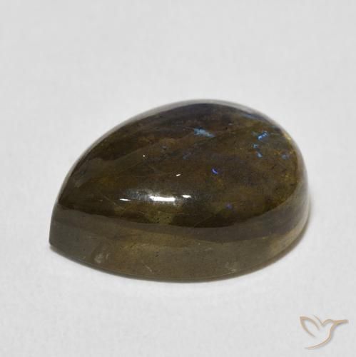 Labradorite Multicolore naturale da 10.10 ct, Forma a pera, Traslucido