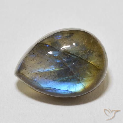 Labradorite Multicolore naturale da 10.57 ct, Forma a pera, Trasparente