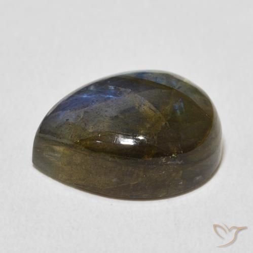 Labradorite Multicolore naturale da 10.57 ct, Forma a pera, Trasparente