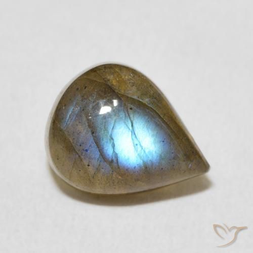 Labradorite Multicolore naturale da 2.77 ct, Forma a pera, Traslucido