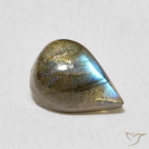 Labradorite Multicolore naturale da 2.67 ct, Forma a pera, Traslucido