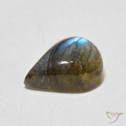 Labradorite Multicolore naturale da 2.67 ct, Forma a pera, Traslucido