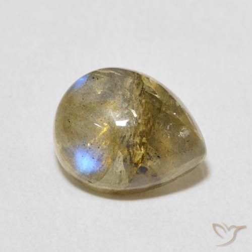 Labradorite Multicolore naturale da 3.95 ct, Forma a pera, Traslucido