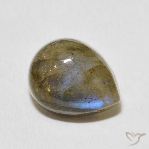Labradorite Multicolore naturale da 3.87 ct, Forma a pera, Traslucido