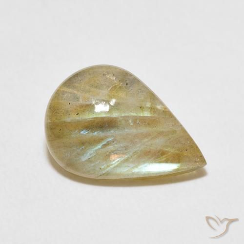Labradorite Multicolore naturale da 3.40 ct, Forma a pera, Traslucido