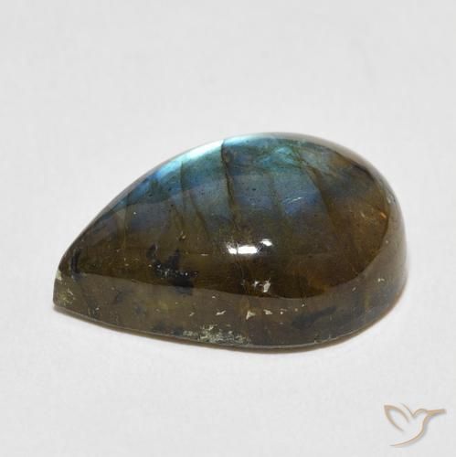 Labradorite Multicolore naturale da 11.30 ct, Forma a pera, Traslucido