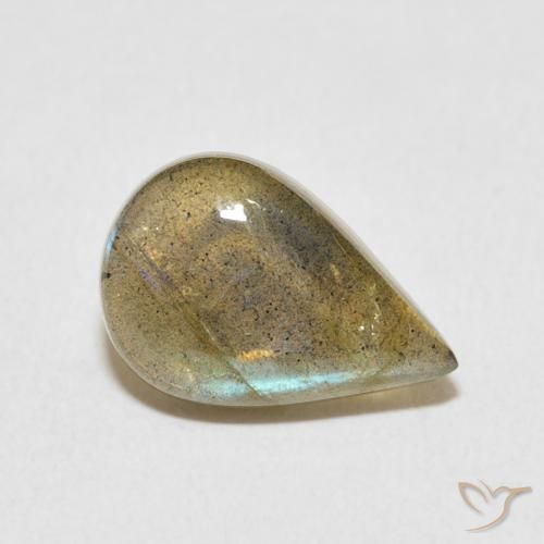 Labradorite Multicolore naturale da 3.57 ct, Forma a pera, Traslucido