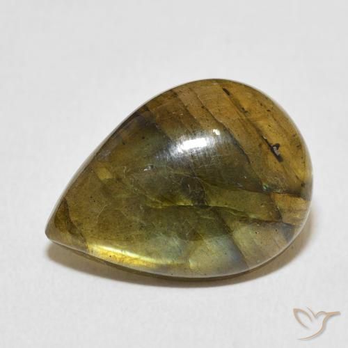 8.95ct Naturale Multicolore Labradorite, Forma a pera, Traslucido