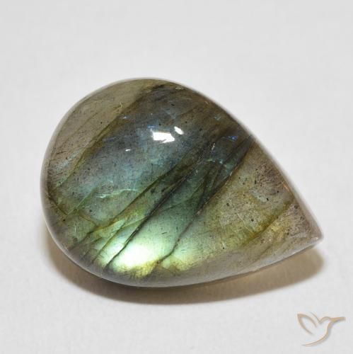 Labradorite Multicolore naturale da 11.64 ct, Forma a pera, Traslucido