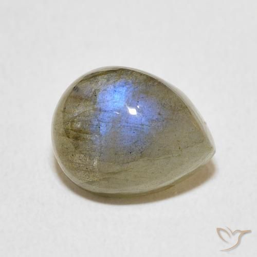 4.03ct Naturale Multicolore Labradorite, Forma a pera, Traslucido