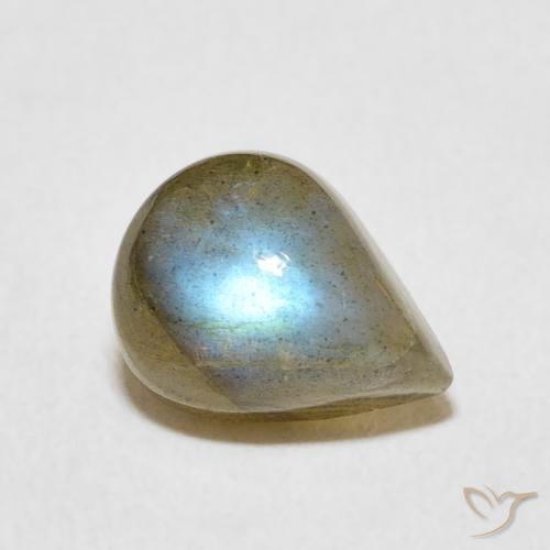 3.07ct Naturale Multicolore Labradorite, Forma a pera, Traslucido