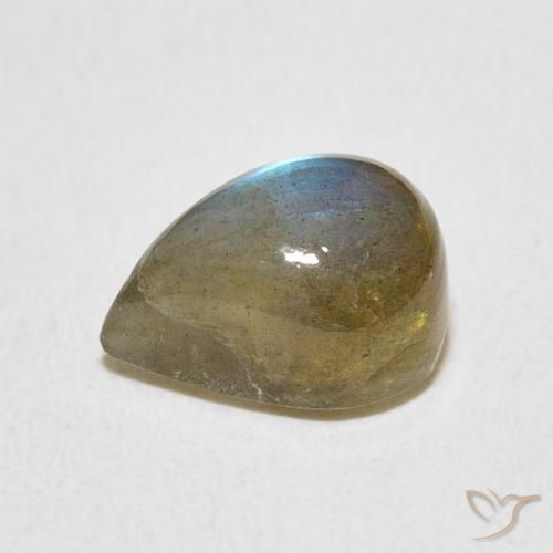 Labradorite Multicolore naturale da 3.07 ct, Forma a pera, Traslucido