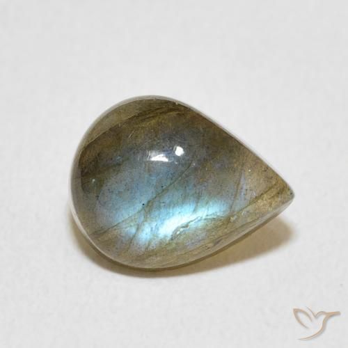 Labradorite Multicolore naturale da 2.65 ct, Forma a pera, Traslucido