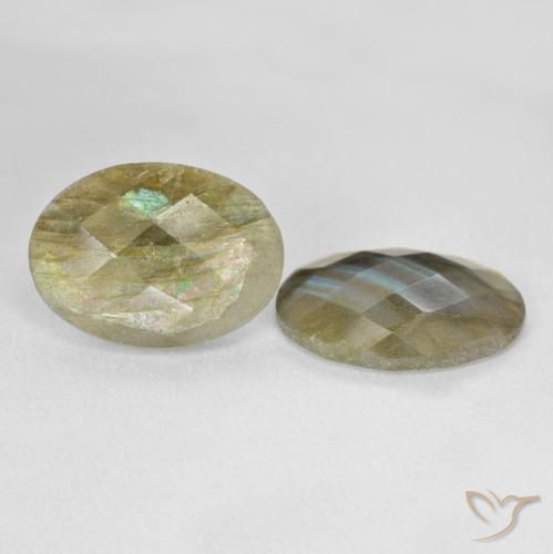 Gemme di Labradorite Multicolore naturale da 15.34 ct, Ovale, Traslucido