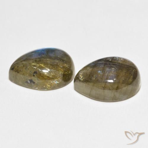 Gemme di Labradorite Multicolore naturale da 19.45 ct, Forma a pera, Traslucido