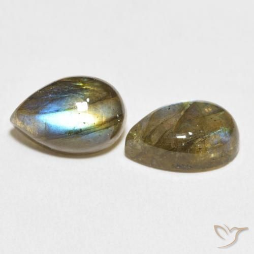 Gemme di Labradorite Multicolore naturale da 7.64 ct, Forma a pera, Traslucido