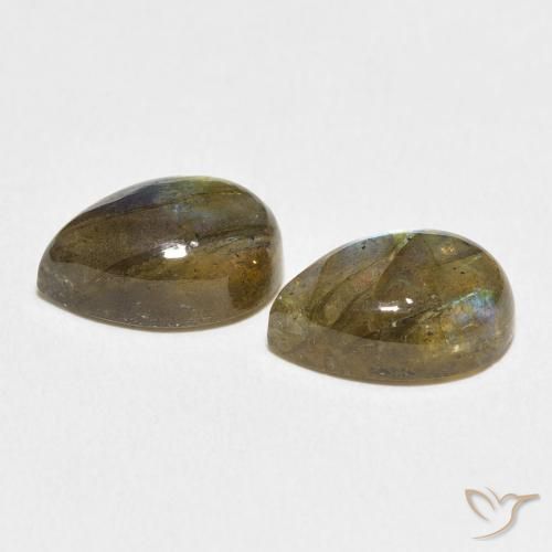 Gemme di Labradorite Multicolore naturale da 7.64 ct, Forma a pera, Traslucido