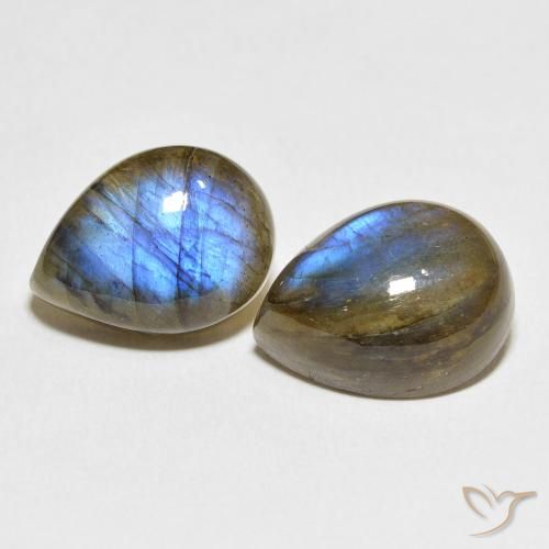 19.24ctw Naturale Multicolore Labradorite, Forma a pera, Traslucido