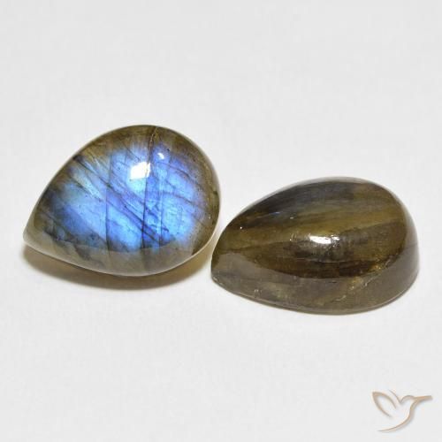 Gemme di Labradorite Multicolore naturale da 19.24 ct, Forma a pera, Traslucido