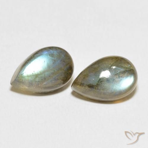 7.97ctw Naturale Multicolore Labradorite, Forma a pera, Traslucido