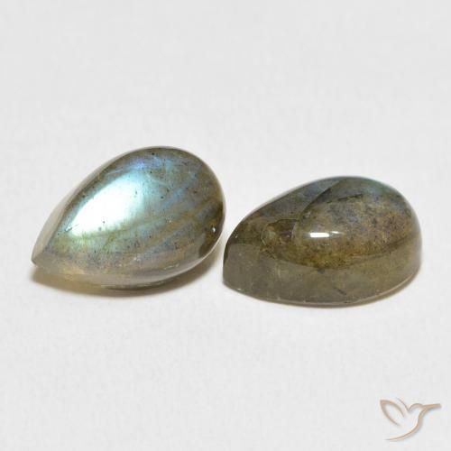 Gemme di Labradorite Multicolore naturale da 7.97 ct, Forma a pera, Traslucido