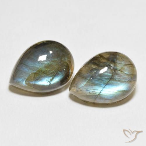21.28ctw Naturale Multicolore Labradorite, Forma a pera, Traslucido