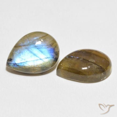Gemme di Labradorite Multicolore naturale da 16.50 ct, Forma a pera, Traslucido