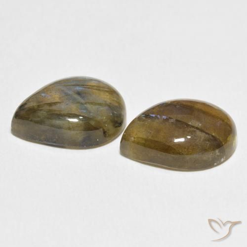 Gemme di Labradorite Multicolore naturale da 16.50 ct, Forma a pera, Traslucido