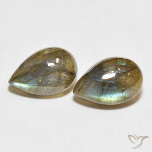 7.71ctw Naturale Multicolore Labradorite, Forma a pera, Traslucido