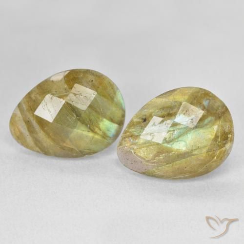 11.14ctw Naturale Multicolore Labradorite, Forma a pera, Traslucido