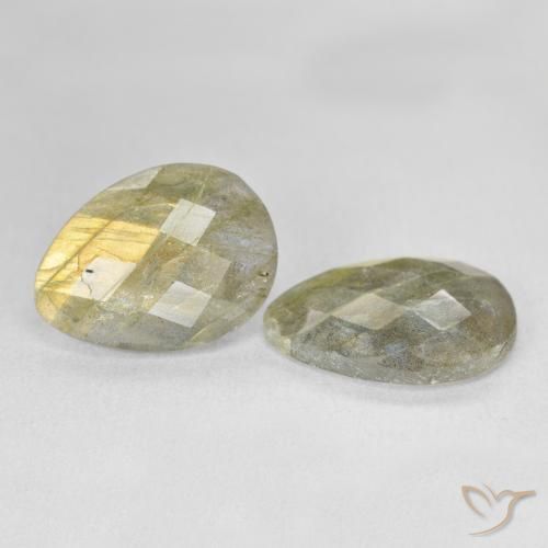 Gemme di Labradorite Multicolore naturale da 14.48 ct, Forma a pera, Traslucido