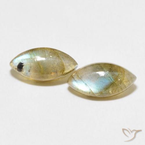 2.91ctw Naturale Multicolore Labradorite, Taglio marquise, Traslucido
