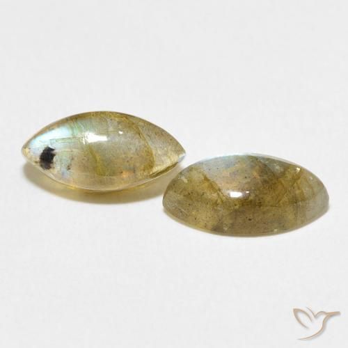 Gemme di Labradorite Multicolore naturale da 2.91 ct, Taglio marquise, Traslucido