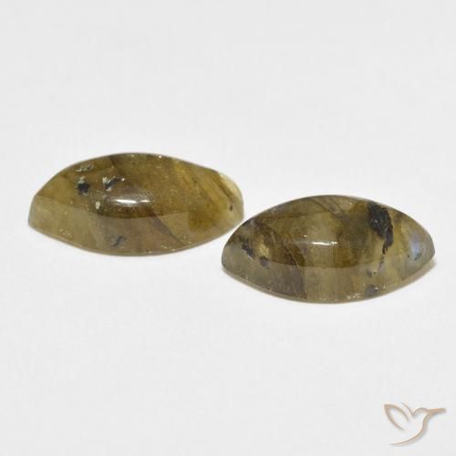 Gemme di Labradorite Multicolore naturale da 7.16 ct, Taglio marquise, Traslucido