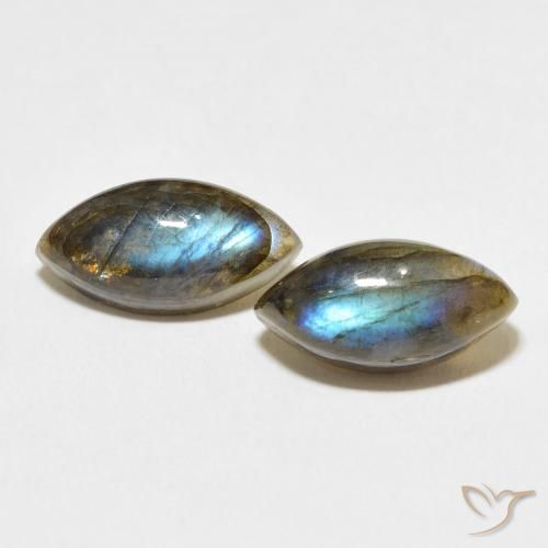 7.98ctw Naturale Multicolore Labradorite, Taglio marquise, Traslucido