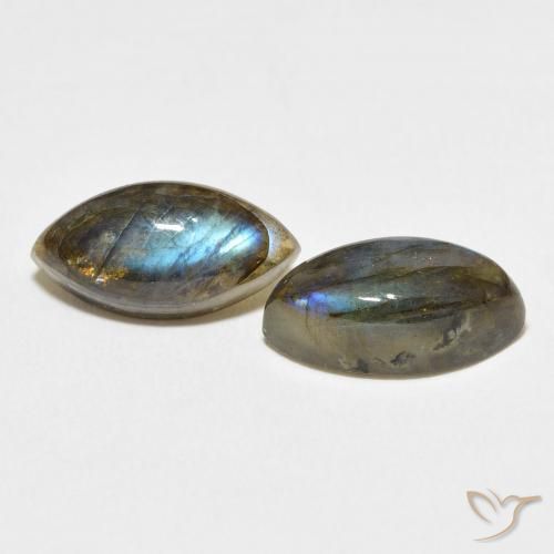 Gemme di Labradorite Multicolore naturale da 7.98 ct, Taglio marquise, Traslucido