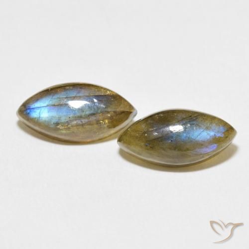 6.65ctw Naturale Multicolore Labradorite, Taglio marquise, Traslucido