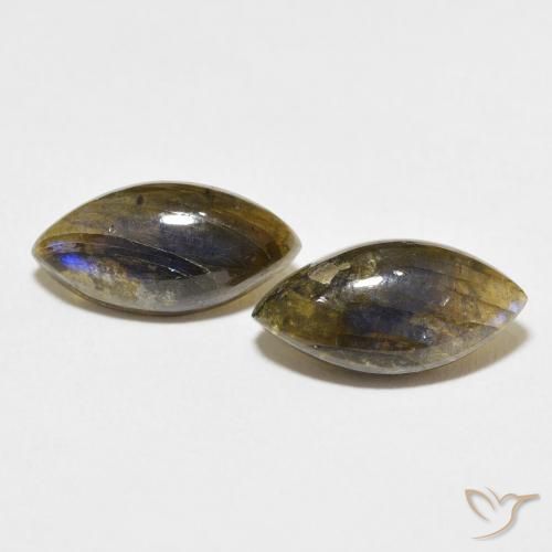 6.50ctw Naturale Multicolore Labradorite, Taglio marquise, Traslucido