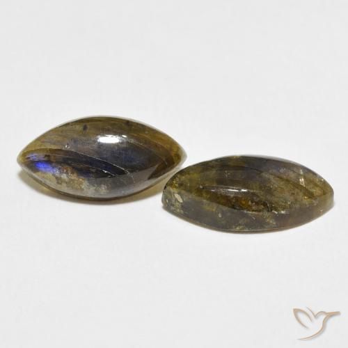 Gemme di Labradorite Multicolore naturale da 6.50 ct, Taglio marquise, Traslucido