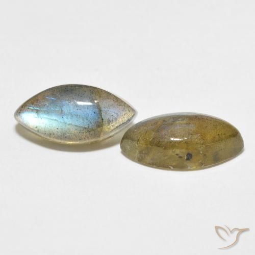 Gemme di Labradorite Multicolore naturale da 7.47 ct, Taglio marquise, Traslucido
